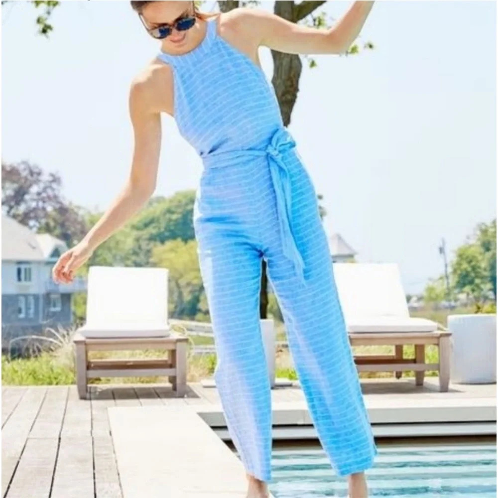 J. McLaughlin ‘Meline’ 100% Linen Striped Jumpsuit. Size 8.‎ NWOT. - Picture 6 of 12